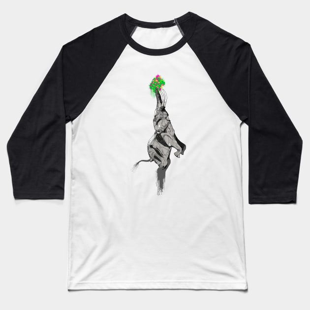 Elephant Drip Baseball T-Shirt by FITmedia